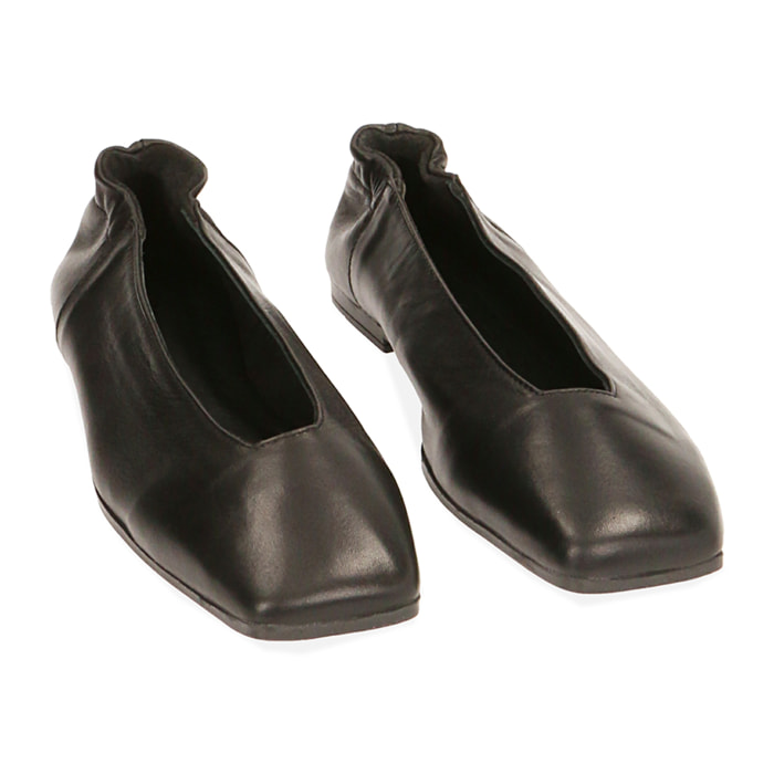 Ballerine nere in pelle flat