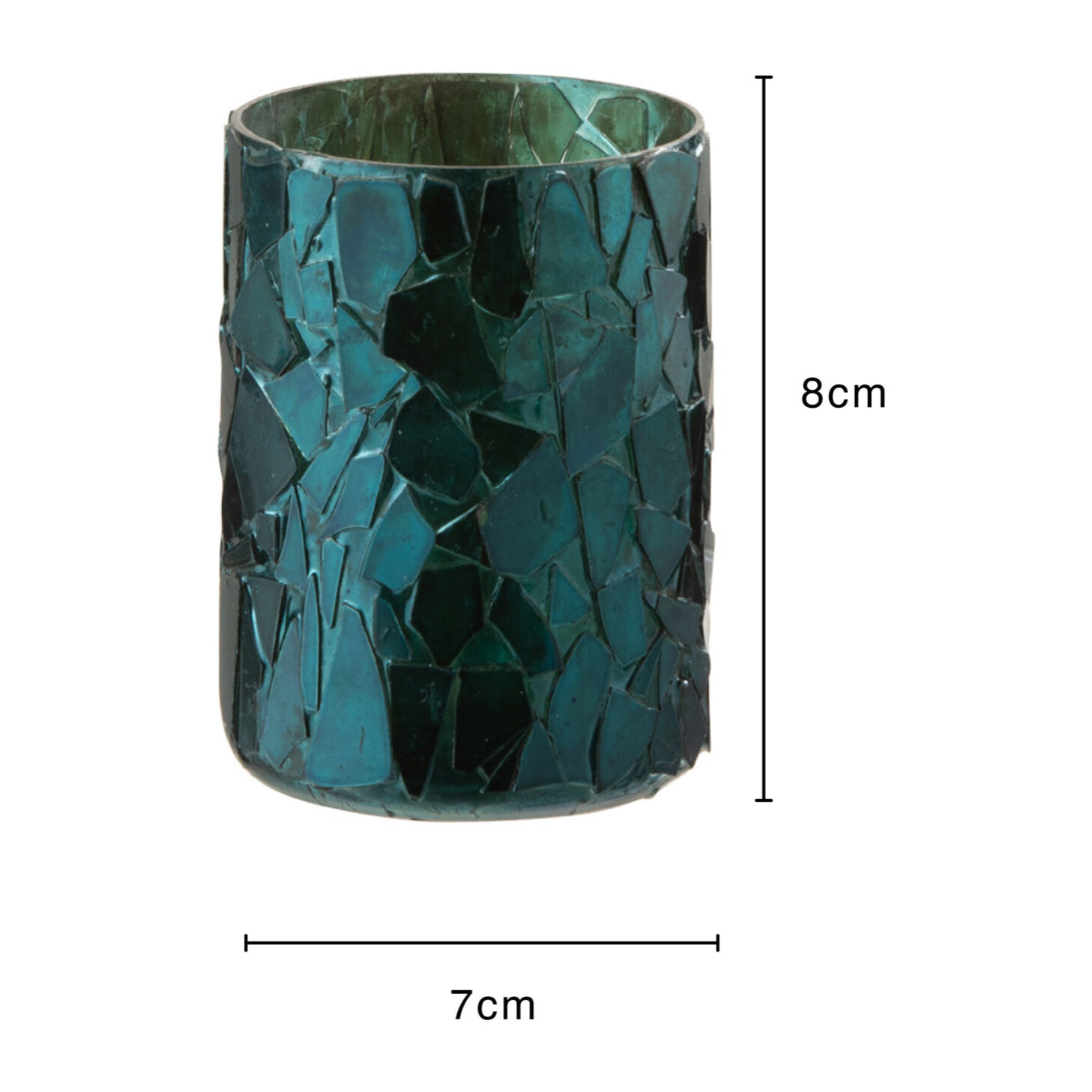 J-Line photophore Paillettes - verre - bleu - 3 pcs