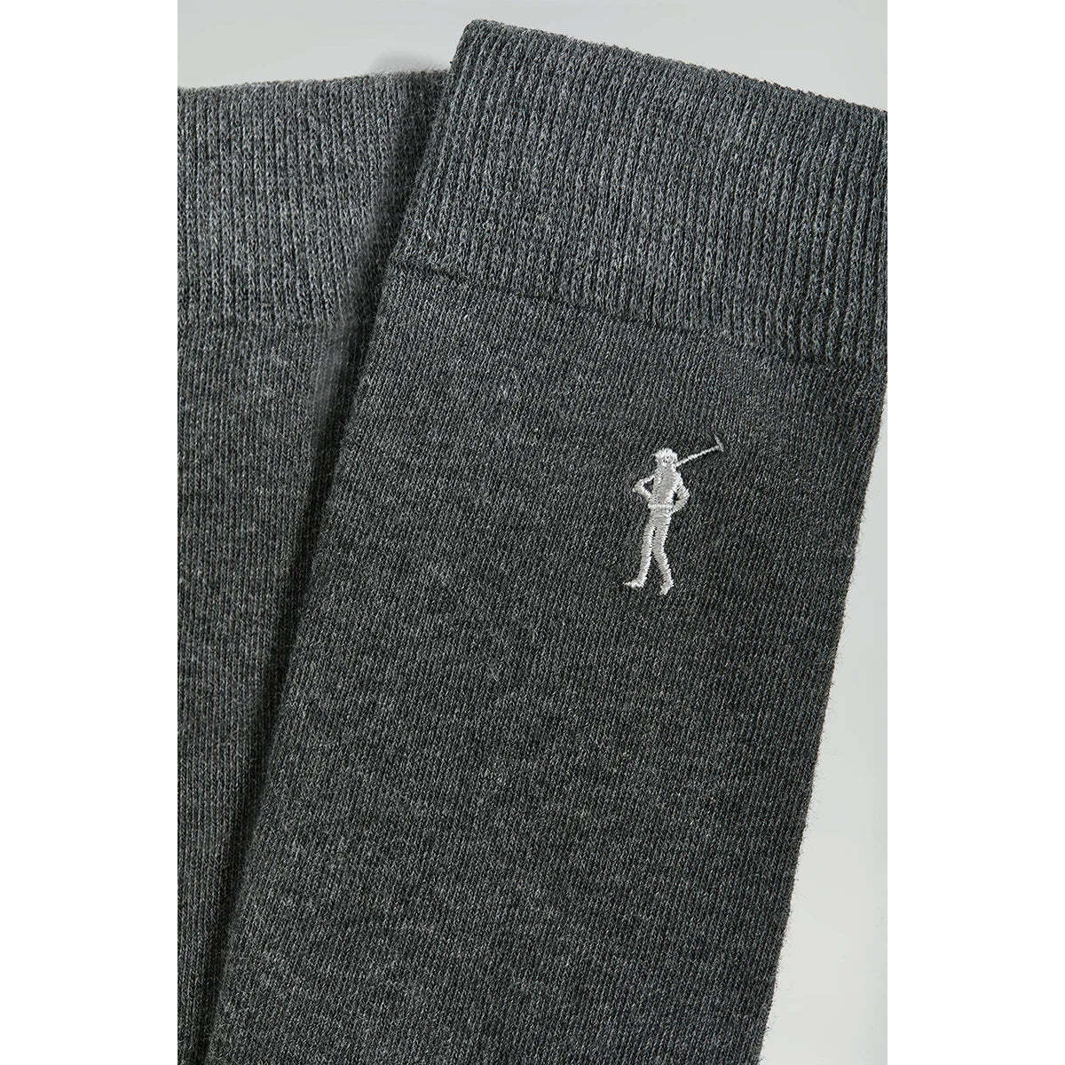 Pack hombre de dos pares de calcetines gris oscuro con logo Rigby Go