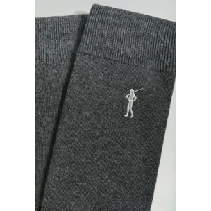 Pack hombre de dos pares de calcetines gris oscuro con logo Rigby Go