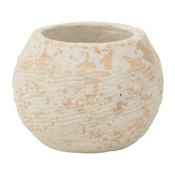 J-Line cache-pot Rustique Argile - ciment - blanc - small  - Ø 17 cm