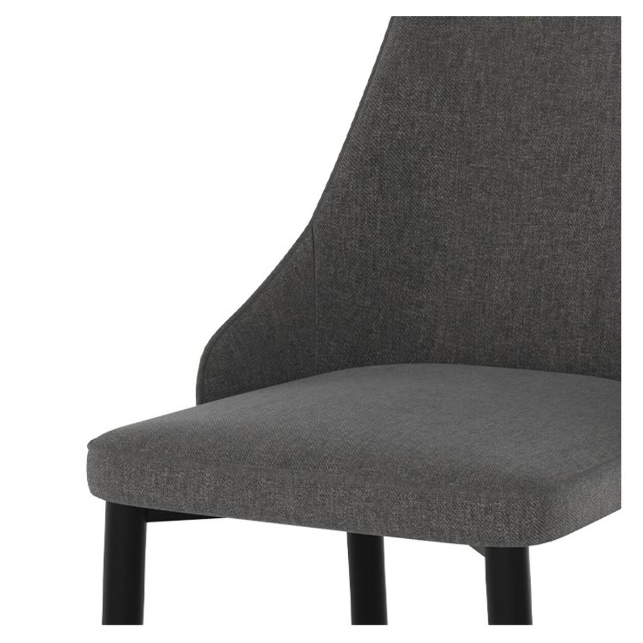 Lot de 2 chaises en tissu gris foncé et pieds en métal - Pipo