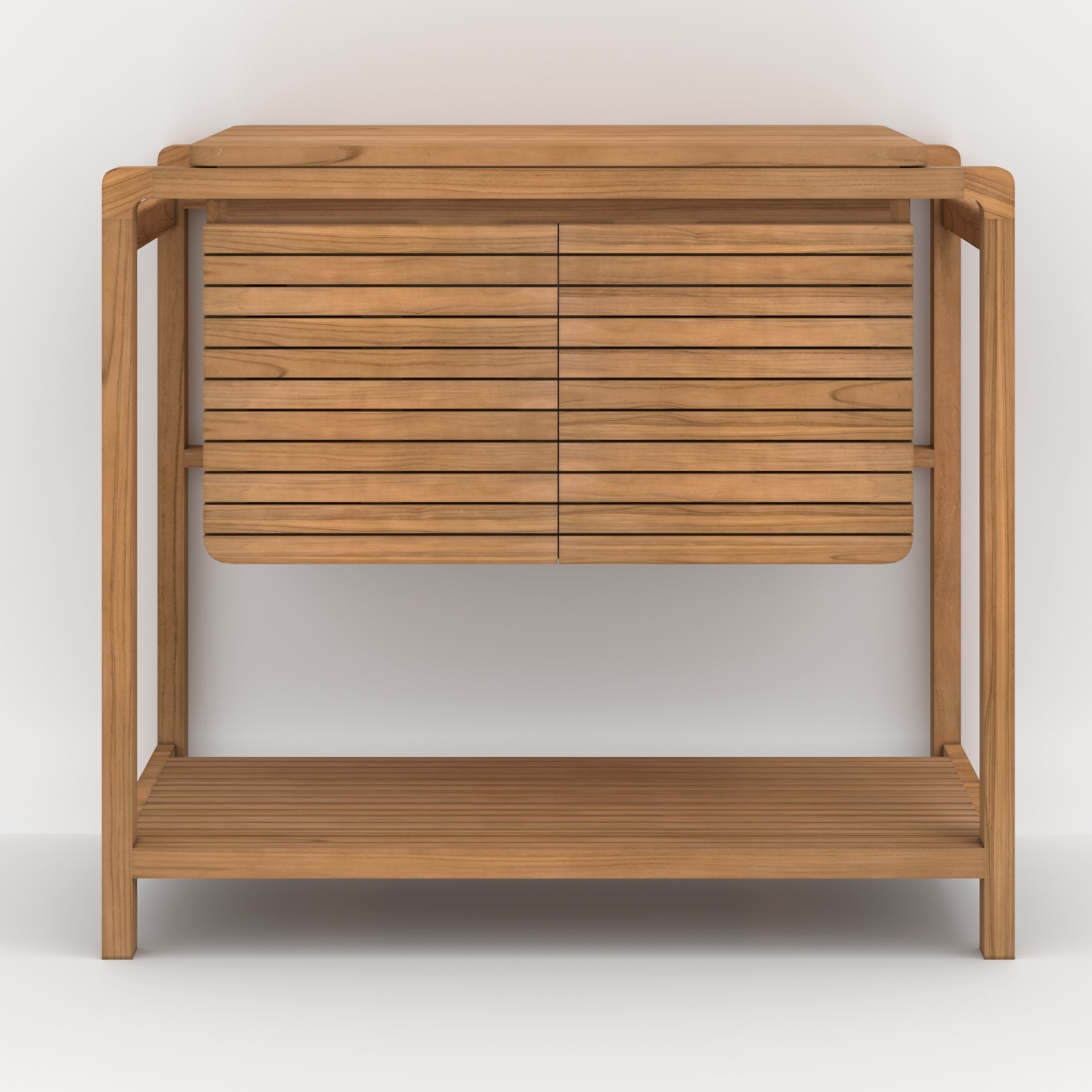 Meuble de salle de bain en bois de teck 90 cm - Lucette