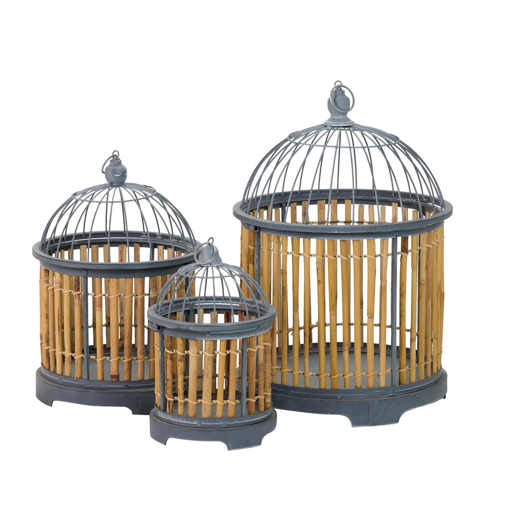 Set 3 Jaulas Metal 38x38x62 30x30x49 22x22x36 Cm