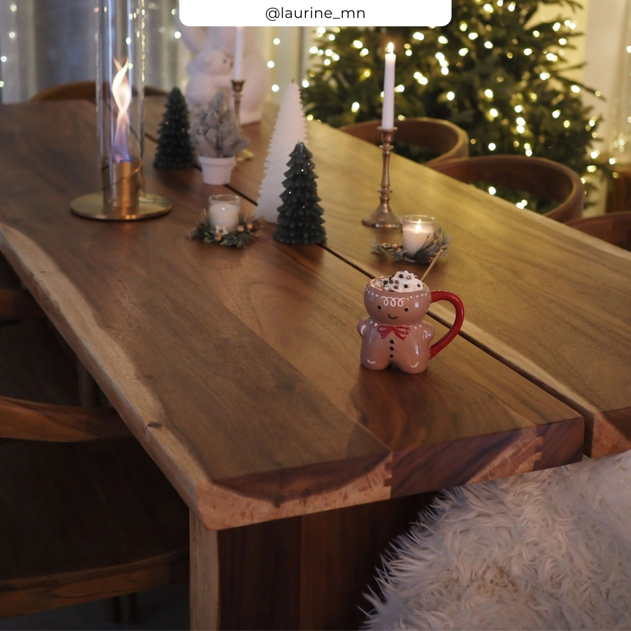 Table rectangulaire 10 personnes en bois de suar 240 cm - Tanah