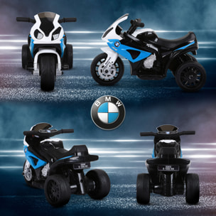 Moto Eléctrica para Niños de 18-36 Meses con Licencia BMW S1000RR Motocicleta de Batería 6V Moto Infantil con Música Carga 20 kg Azul