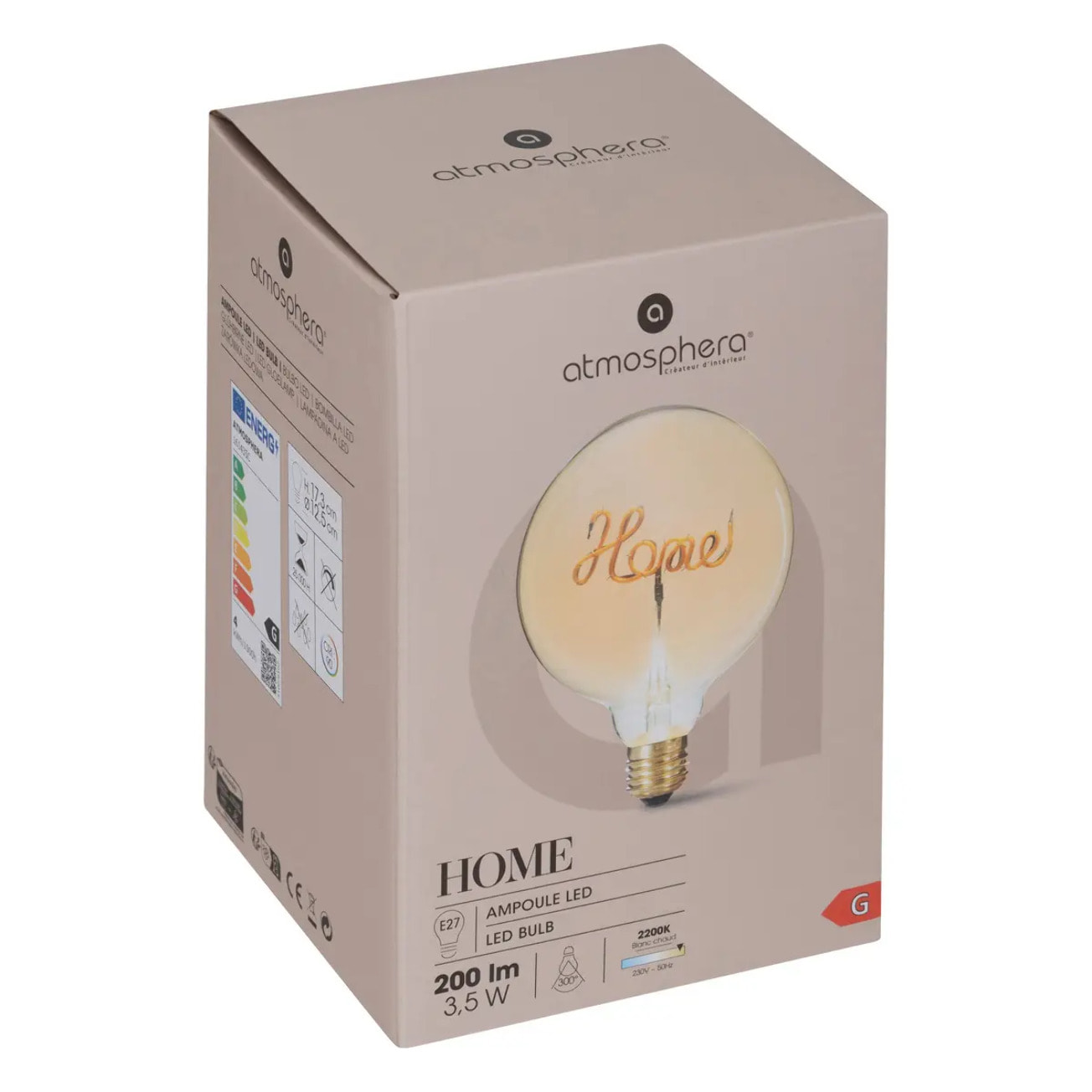 Ampoule LED mot "Home" ambrée E27