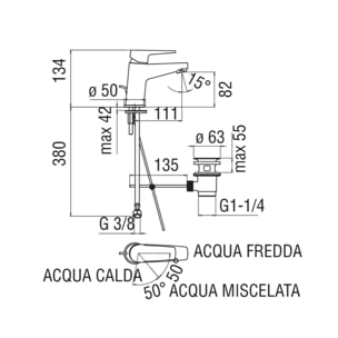 Mélangeur d'évier à économie d'énergie NOBILI - Chrome - NBE84118/1CR