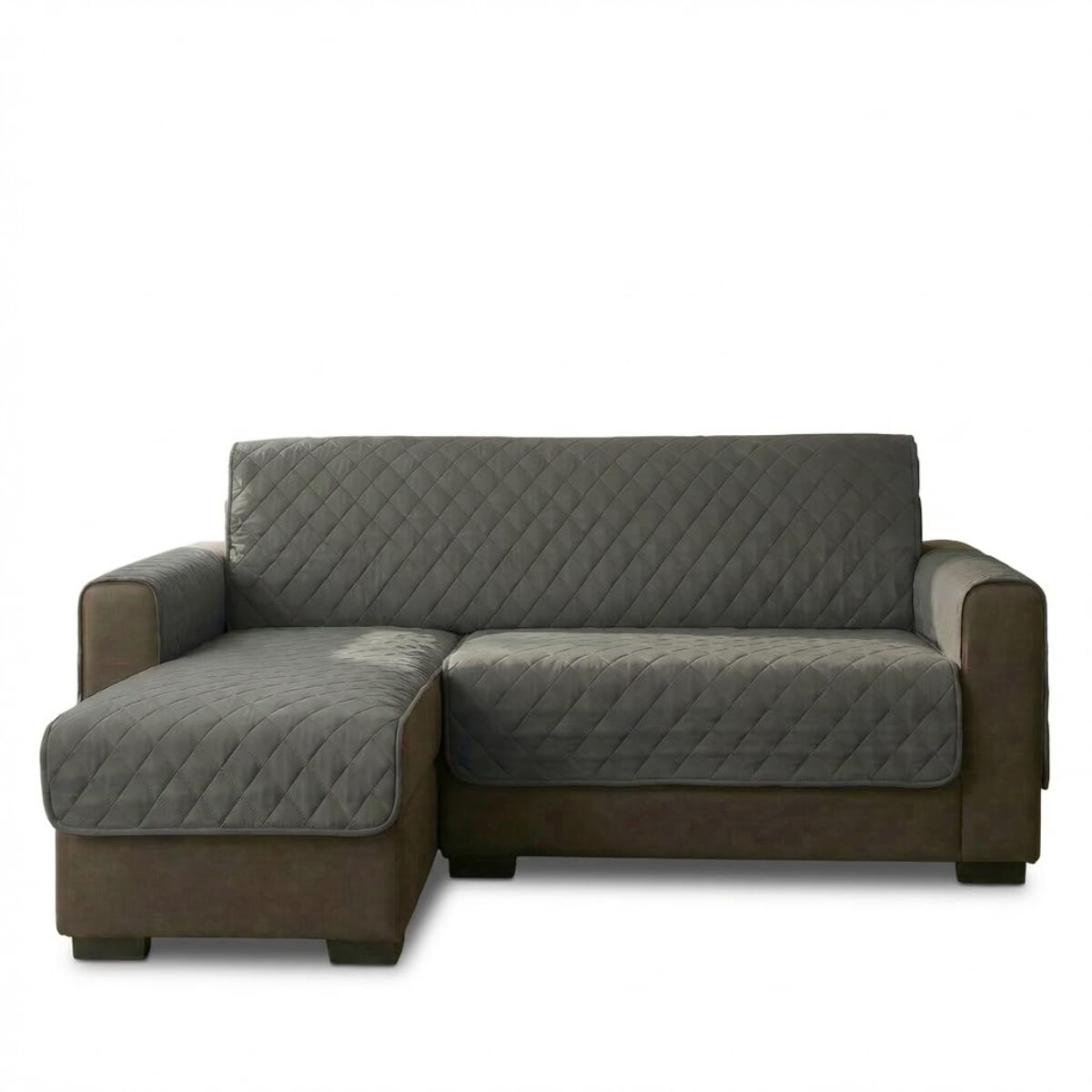 Copridivano 2 posti con penisola impermeabile e antimacchia, telo protettivo con braccioli adattabile a penisola destra e sinistra, vestibilità pratica e versatile, protegge da liquidi e sporco, facile da lavare, ideale per uso quotidiano