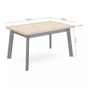 Mesa de comedor Naira 140 Roble Negro