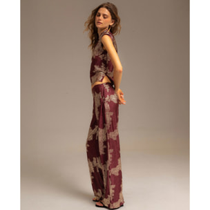 Pantalón de mujer jacquard fluido.