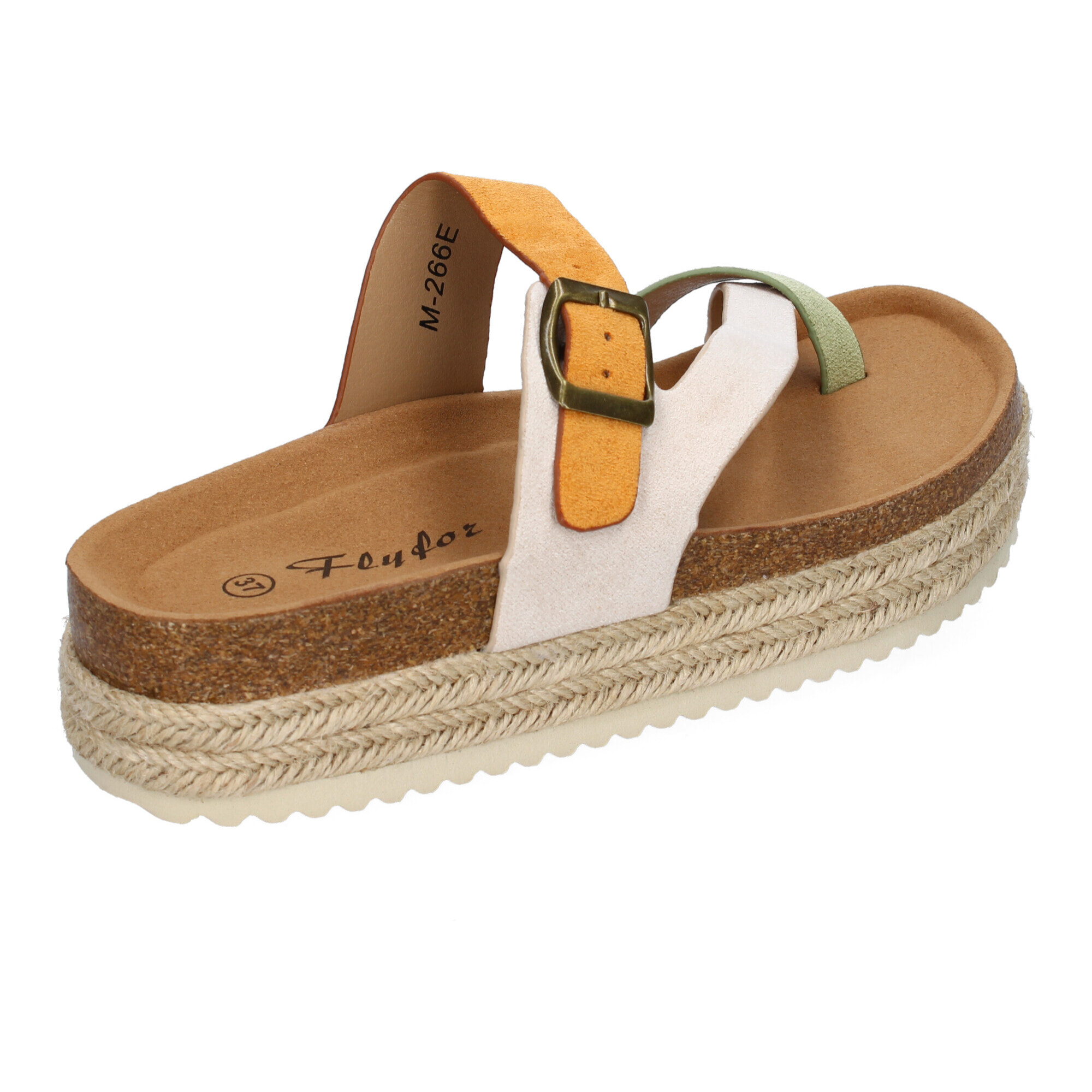 Sandalia de Plataforma de material Bio, Forradas de Yute para Mujer