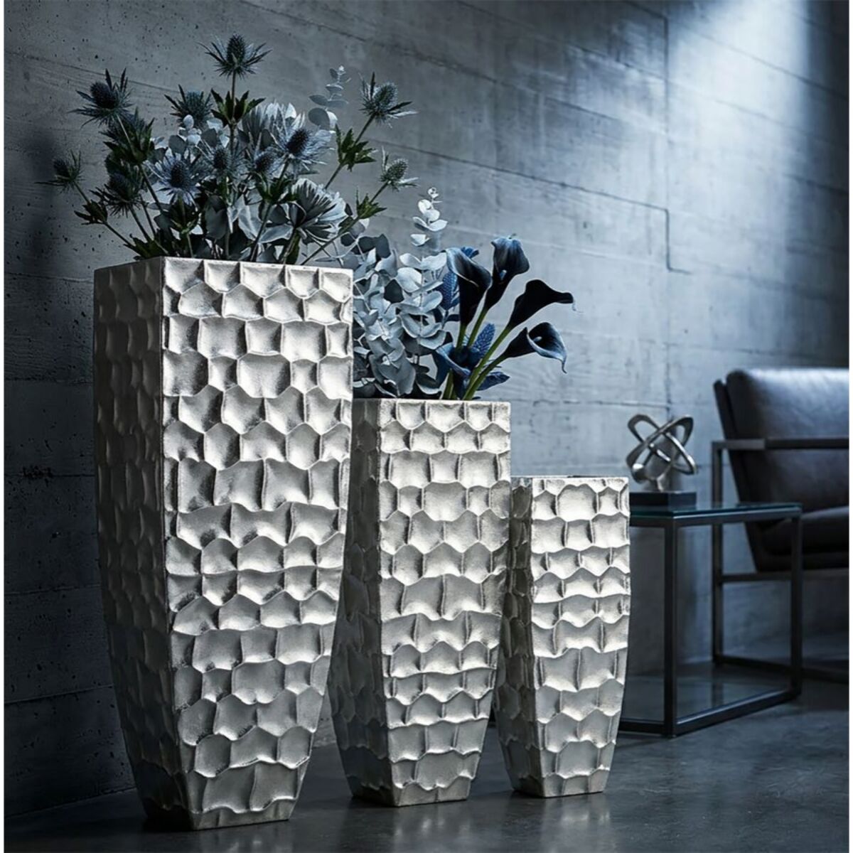 P/VASI TRIS ARGY CM Ø 38,1X90,8-30,5X75,6-24,8X62,2