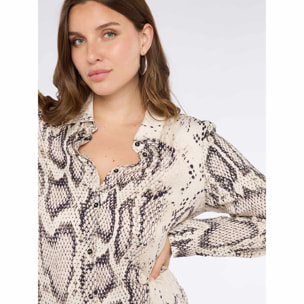 Fiorella Rubino - Camicia stampa animalier - Beige