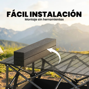 Mesa Plegable Camping, 93x55x68 cm, Mesa Plegable Portátil con Red de Almacenamiento, Encimera Enrollable de Aluminio, Marco Metálico, Bolsa de Transporte, para Acampar, Senderismo, Negro