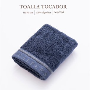 Toalla en algodón azul navy con rayas scalpers home