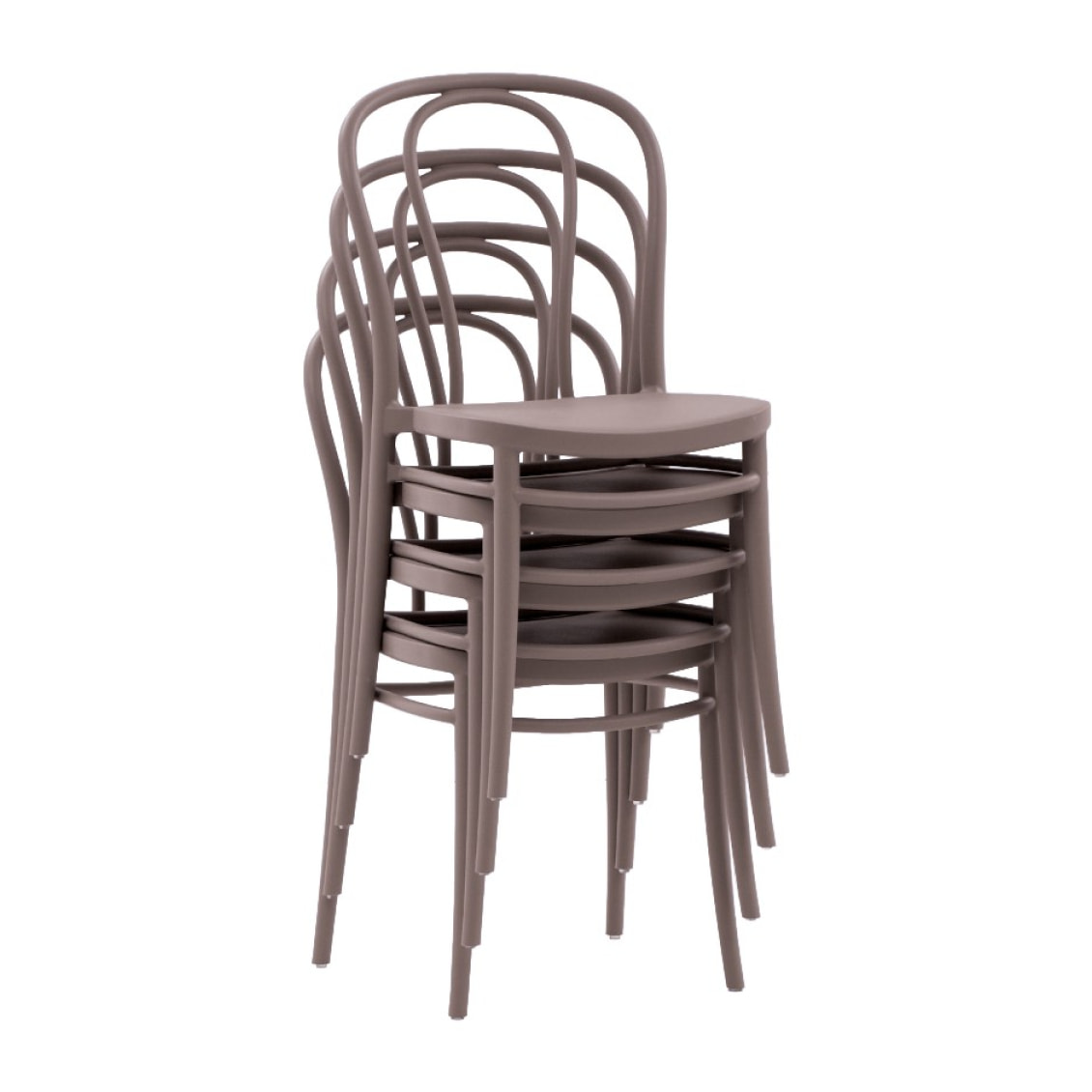 Set 2 sedie impilabili in polipropilene colore tortora