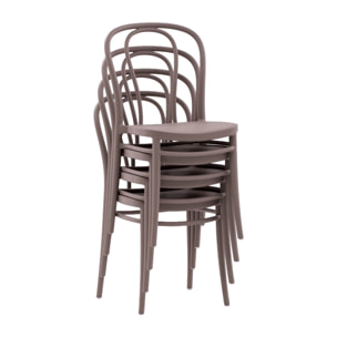 Set 2 sedie impilabili in polipropilene colore tortora