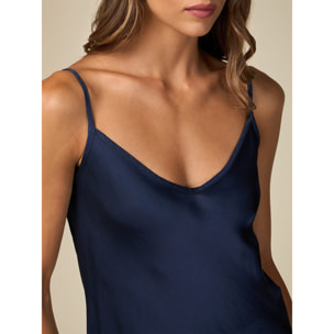 Oltre - Satin lingerie top - Azul