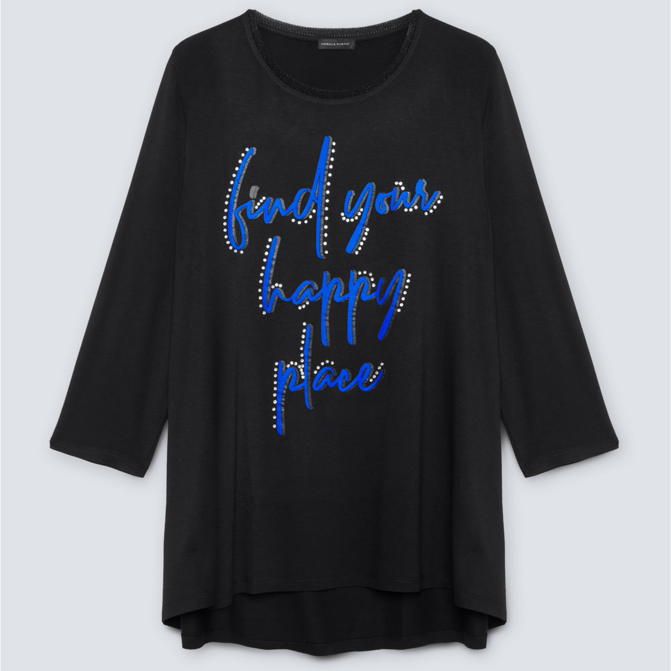 Fiorella Rubino - Camiseta con texto y aplicaciones - Negro