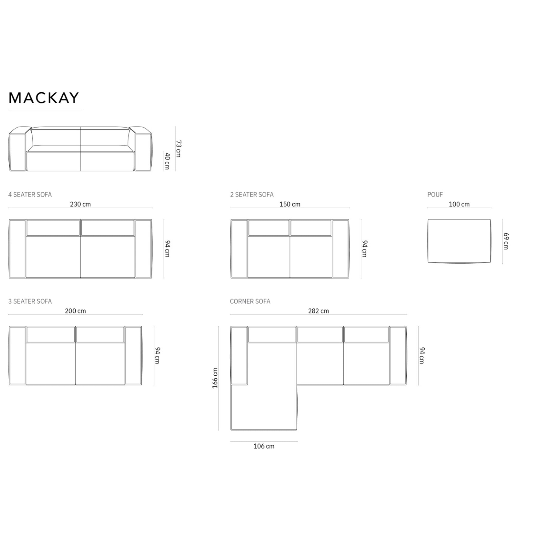 Canapé "Mackay" 3 places en velours structuré cappuccino