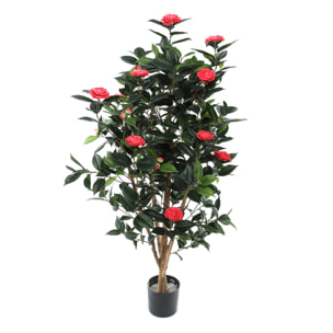 Albero Di Camelia Con 678 Foglie E 28 Fiori. Altezza 143 Cm - Pezzi 1 - 80X143X80cm - Colore: Rosa - Bianchi Dino - Piante Artificiali