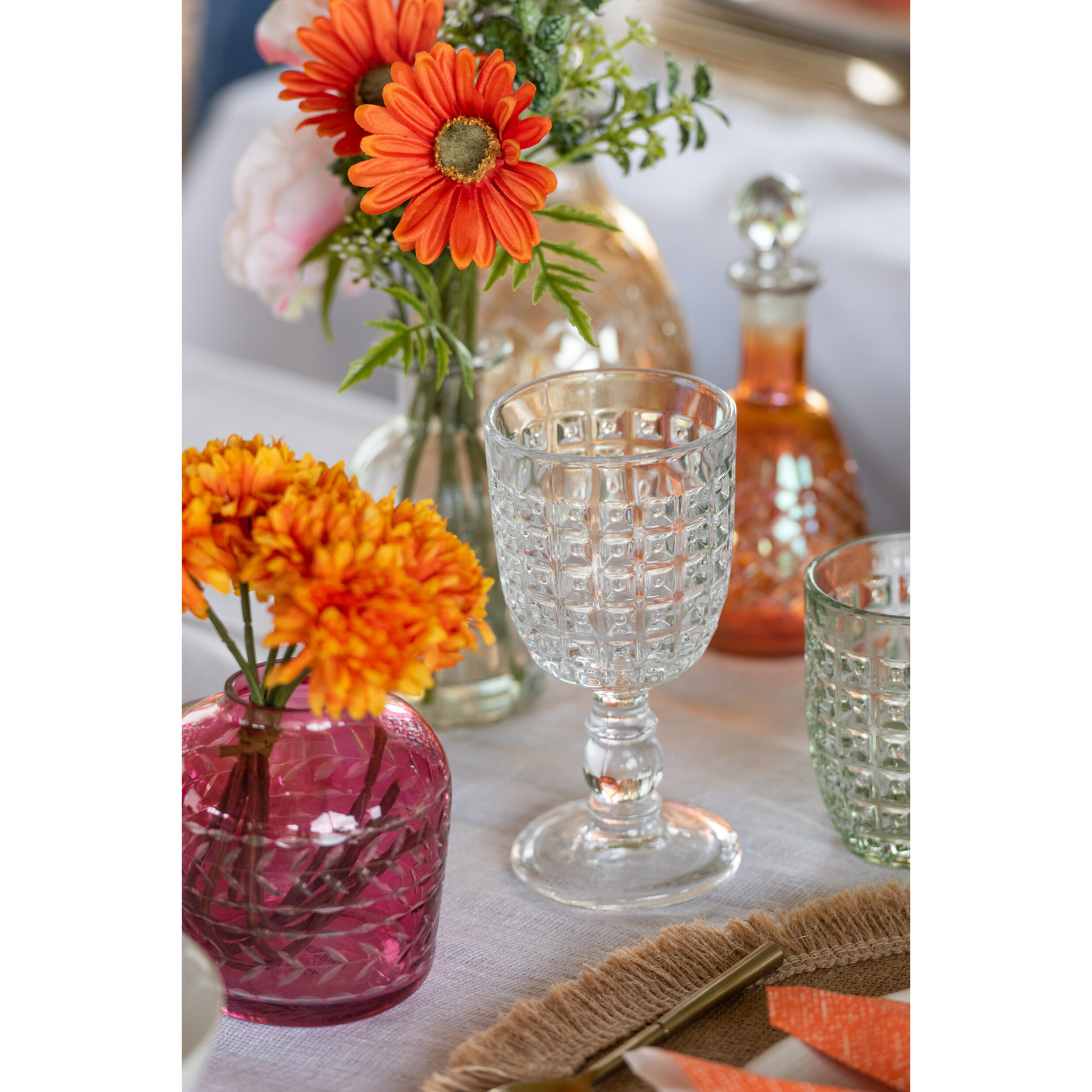 J-Line Vase Feuilles Bord Verre Mix Assortiment De 3