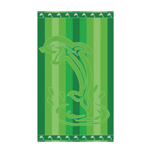 Telo Mare Spugna Jacquard Spiaggia Disegno Dophin Stripe