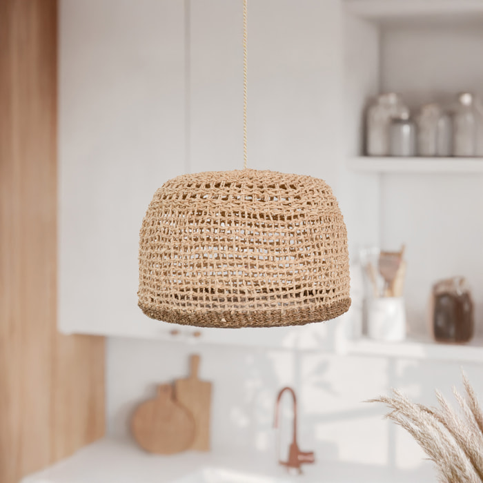 Abat-jour en feuille de palmier et posidonie ∅ 50cm - Biga