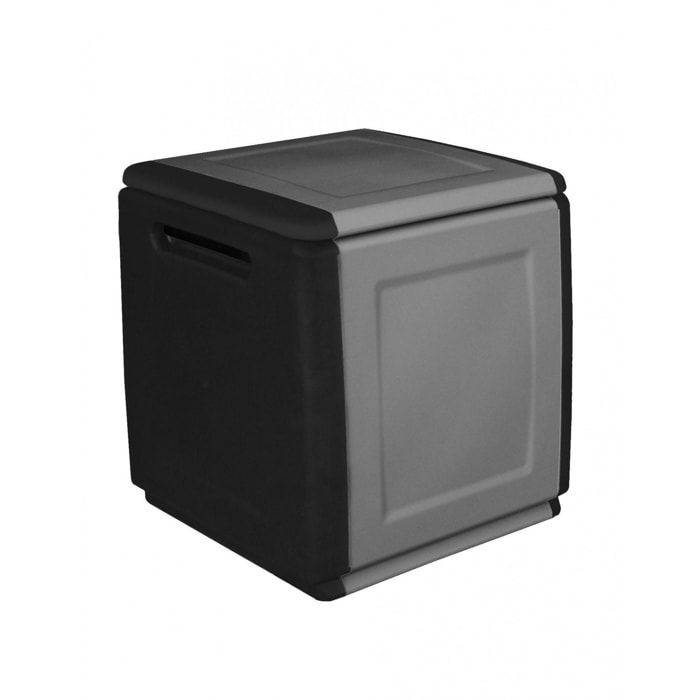 Baule contenitore multiuso polipropilene, Box portatutto, 100% Made in Italy, cm 54x53h57, colore Grigio