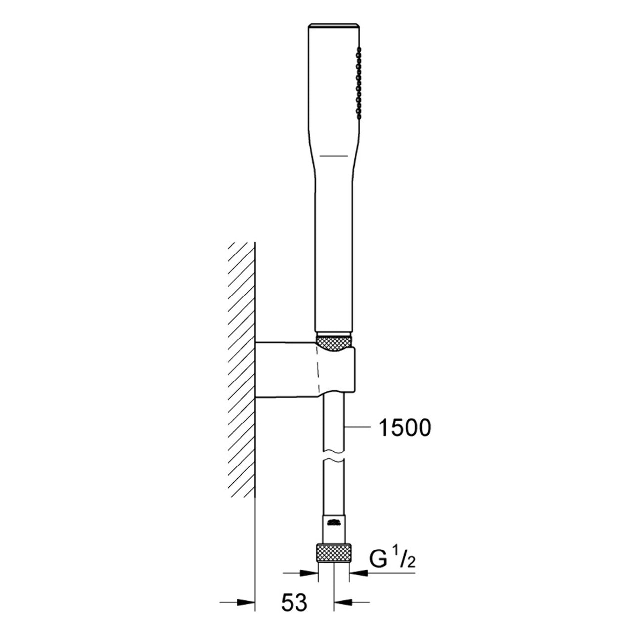 Ensemble de douche 1 jet Euphoria Cosmopolitan Stick avec support mural