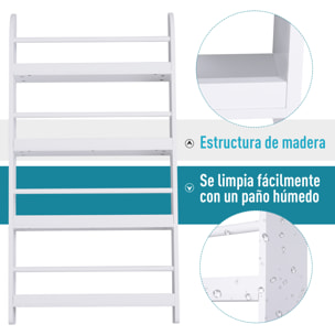 Librerías de Pared con 4 Estantes de Madera 59x12x113cm Blanco