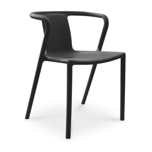 DIEGO - Fauteuil de jardin empilable en Polypropylène noir