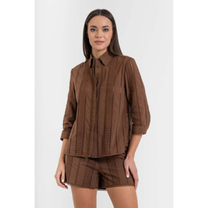 Kocca - Camicia da donna in cotone con pizzo sangallo Donna