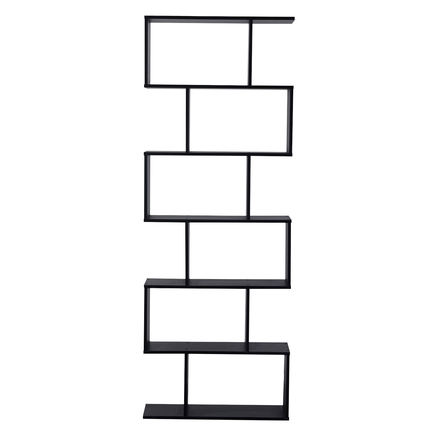 Bibliothèque 6 étagères noire VIRGINIA