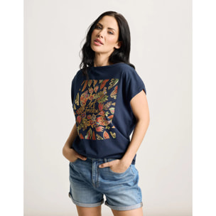 Camiseta Manga Corta Azul Marino - Oreana