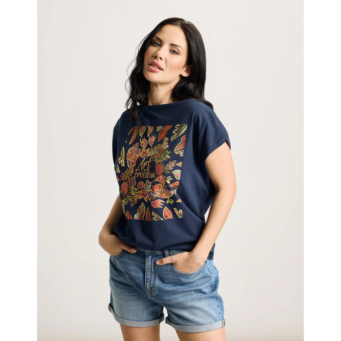 Camiseta Manga Corta Azul Marino - Oreana