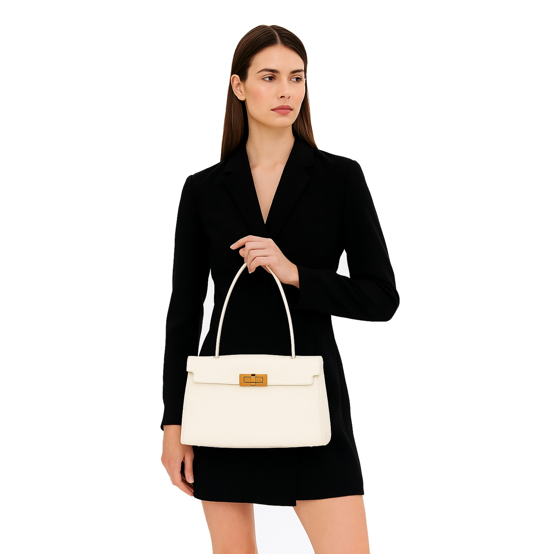 Borsa a mano da donna Made in Italy - Modello Fiorenza Lux - 100% pelle - 33.0 x 20.0 x 9.0 cm