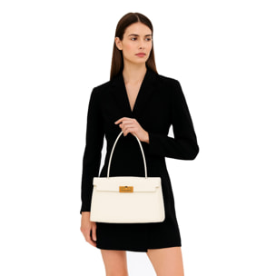 Borsa a mano da donna Made in Italy - Modello Fiorenza Lux - 100% pelle - 33.0 x 20.0 x 9.0 cm