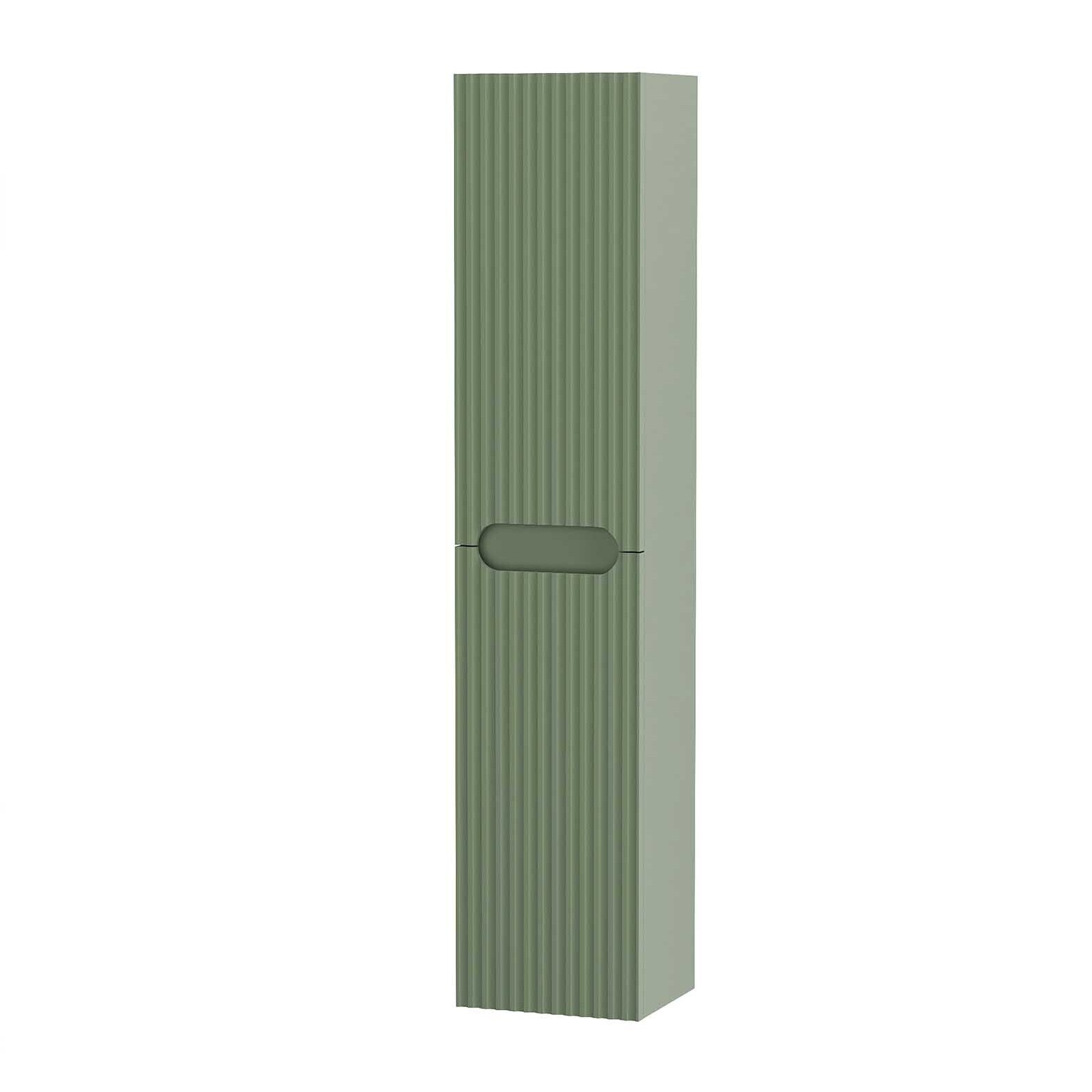 Colonne de salle de bain vert olive suspendu - Hauteur 120 cm - 2 portes - LEON