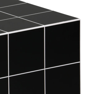 Table basse. table d'appoint cubique imitation carreaux de ciment noir 40x40cm - Kubeeek