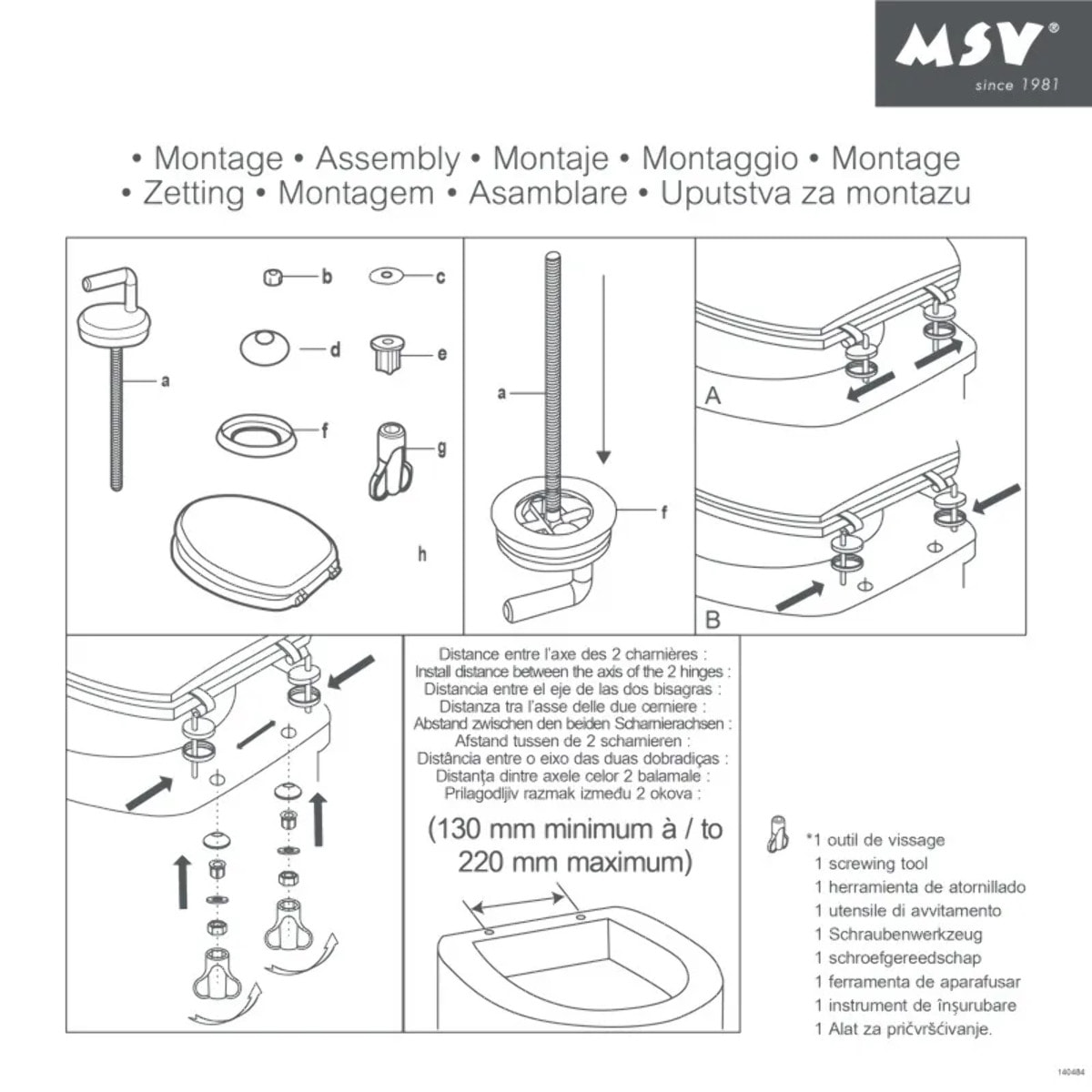 Abattant wc Bambou - Charnières Inox MSV