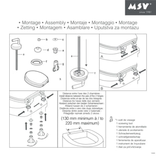 Abattant wc Bambou - Charnières Inox MSV