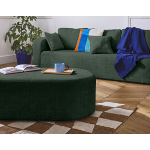 Miro - canapé droit 3 places - convertible avec coffre - en velours texturé - Vert
