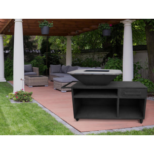 Barbacoa grande con mueble y plancha acero EFP56RECT B PURLINE  W