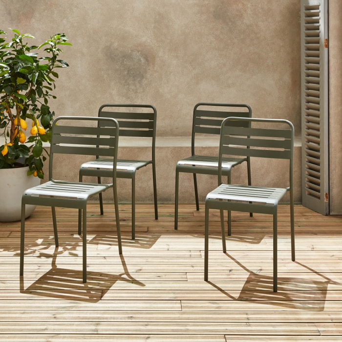 Chaise de jardin acier (lot de 4) AMÉLIA