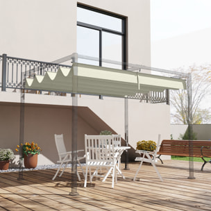 Toile de rechange pour pergola rétractable 3 x 2,15 m polyester haute densité 180 g/m² anti-UV30+ crème