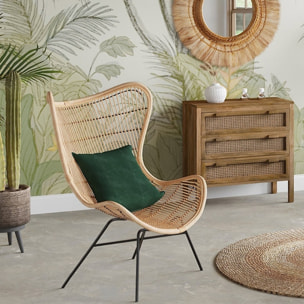 Commode en cannages et bois 3 tiroirs - Tiki
