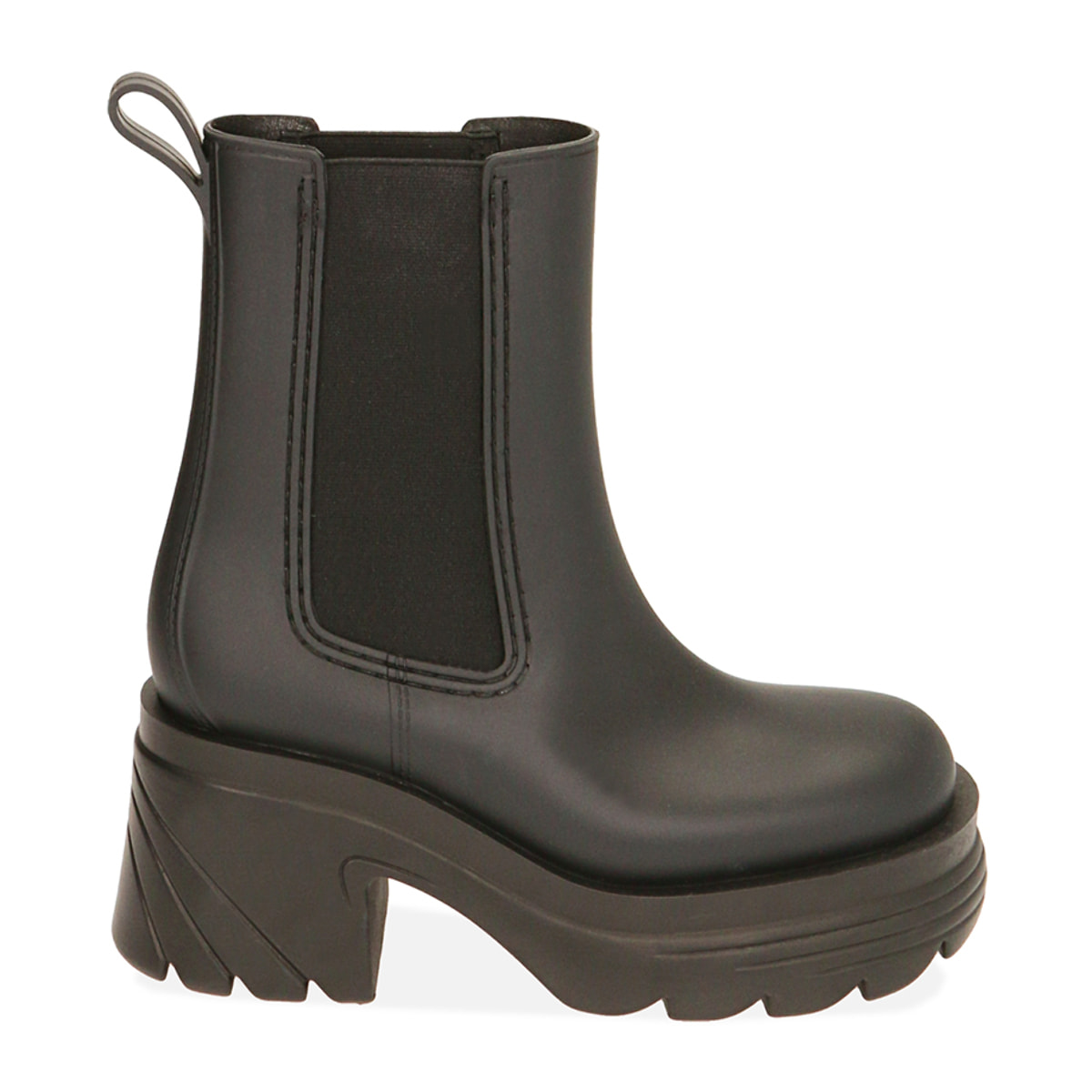 Chelsea boots da pioggia neri in pvc