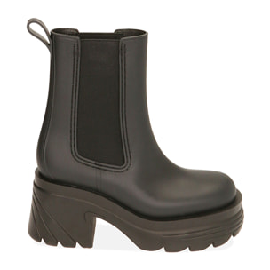 Chelsea boots da pioggia neri in pvc